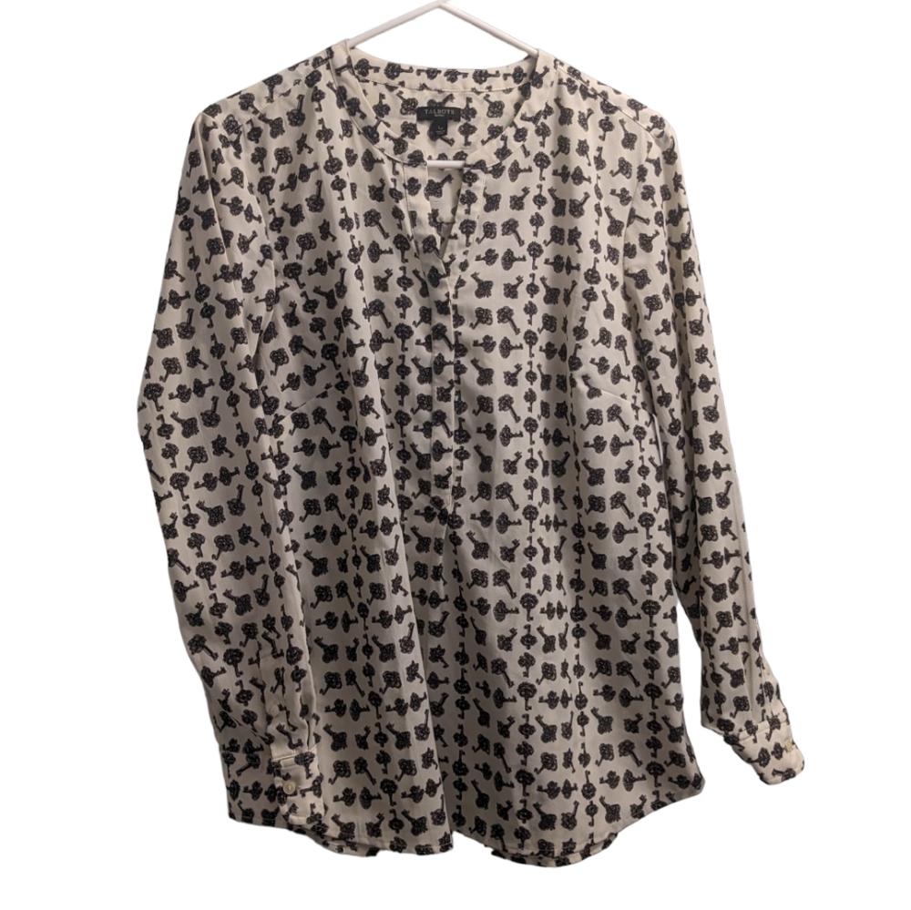 Talbots Vintage Key Blouse LP